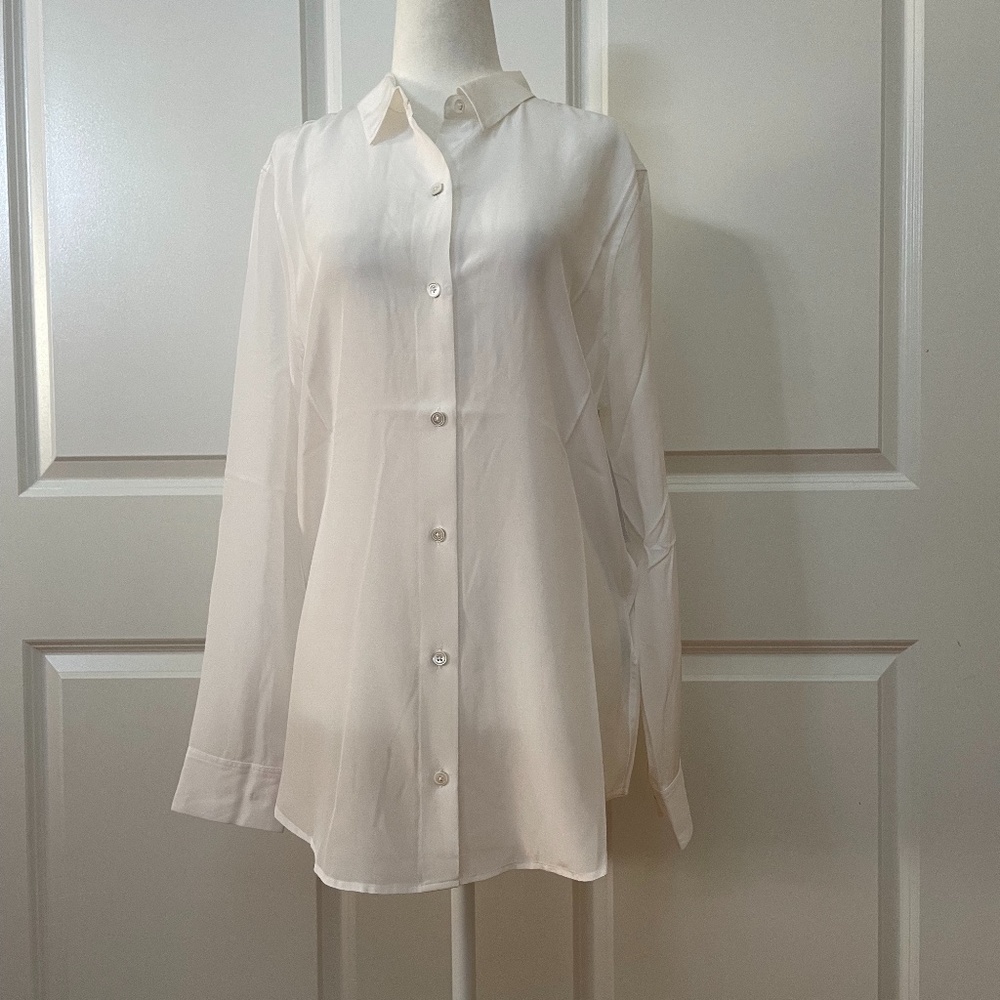Bright White Essential Silk Shirt from Equipment XXL - Picture 4 of 9